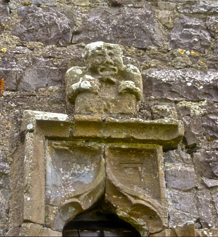 This sheela, above a window of St. Munna church, appears to have four eyes. ©Laurel Kallenbach