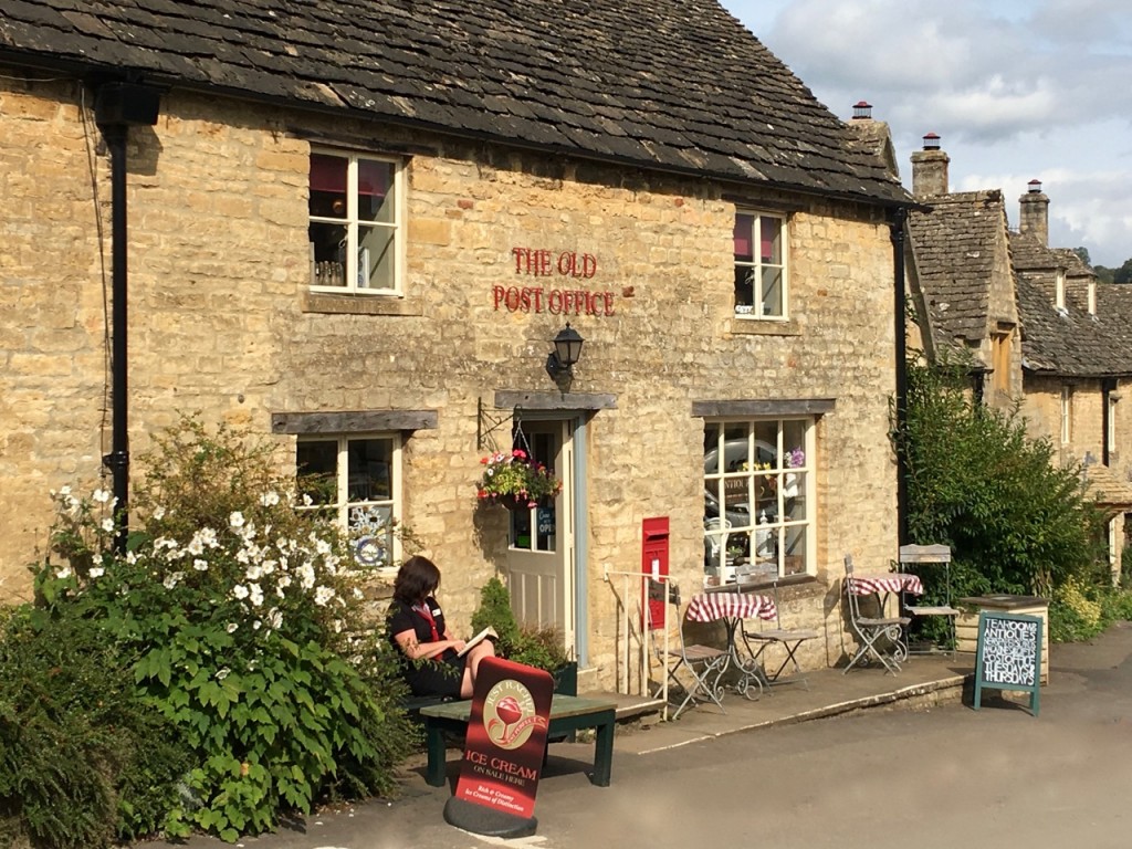 The postmistress took a break at the Old Post Office in Guiting Power. ©Laurel Kallenbach