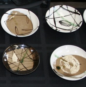 Potter Betsy Williams paints each of her tiny Japanese-inspired, wood-fired plates in a different pattern.