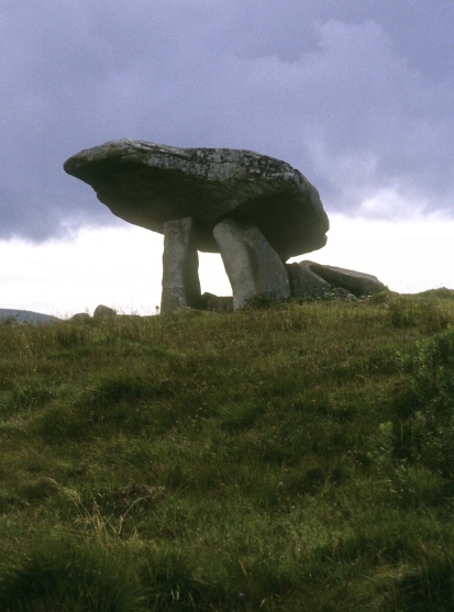 My first view of the Kilclooney Dolmen, which sits on a rise in the land.