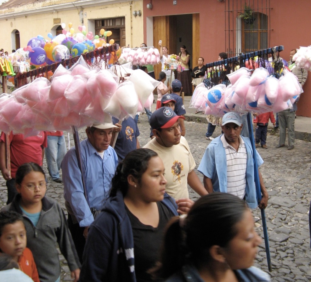 Cotton candy and balloons added to the celebration of the Holy Week procession. ©Laurel Kallenbach