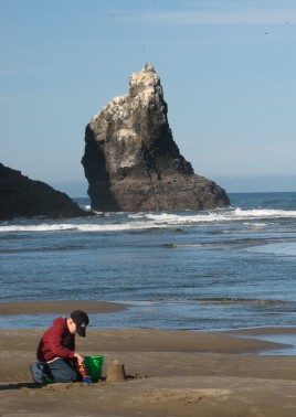 For two years running, we’ve enjoyed magically warm, sunny days at Cannon Beach in Oregon.