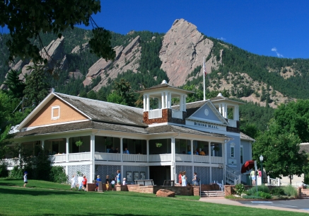 Dining Hall at Chautauqua Park in Boulder, CO The historic dining hall in Boulder's Chautauqua Park is a great place to eat in summer, but it's closed in winter. Where do you go for ambiance and good food in winter?
