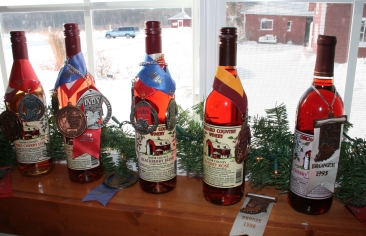 Many of Orchard Country Winery's wines are decorated with awards they've won.