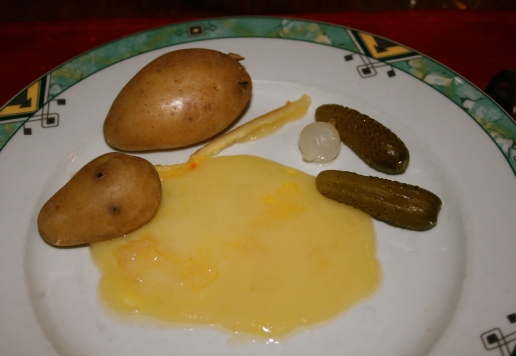 Raclette on plate