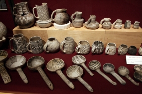 Pitchers, cups and ladels on display at the Anasazi Heritage Center museum. ©Laurel Kallenbach