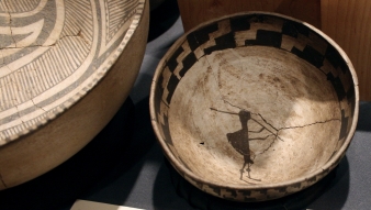 Kokopelli, a fertility character who appears in much ancient Ancestral Puebloan art, adorns this bowl. ©Laurel Kallenbach