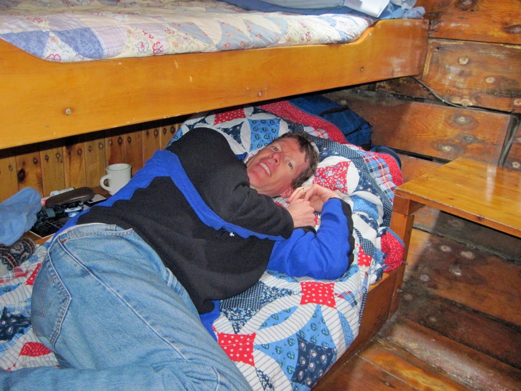 Ken in bunk on Isaac Evans