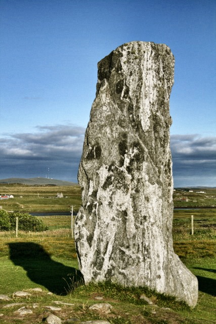 Horned god stone at Callanish © Laurel Kallenbach