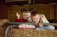 Kids sleeping in the straw