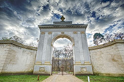 London Lodge, on the Highclere estate, is built around a grand, arched entryway. Photo courtesy Highclere Castle.