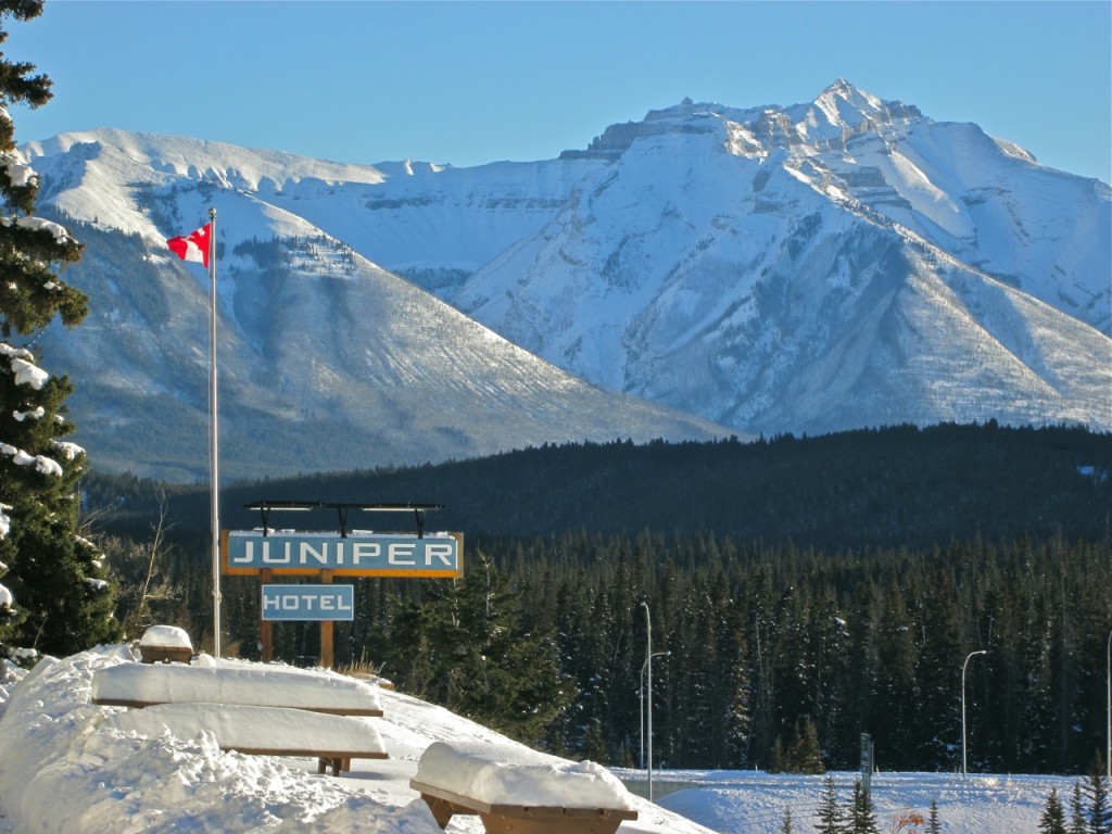 The Canadian Rockies as viewed from Banff's Juniper Hotel. ©Laurel Kallenbach