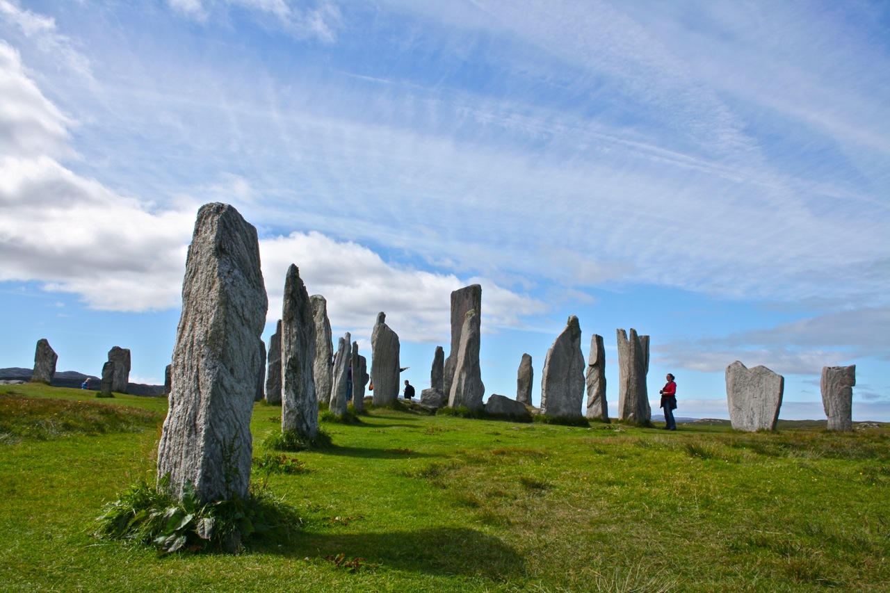 Callanish with woman visitor ©Laurel Kallenbach