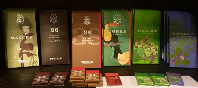 Flavors of Beschle chocolate from Switzerland ©Laurel Kallenbach