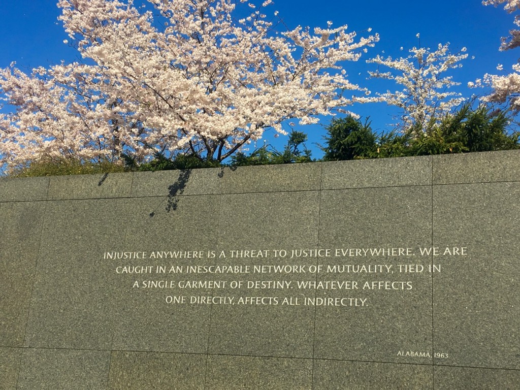 There are quotes by Dr. King carved upon a wall at the back of the monument. ©Laurel Kallenbach