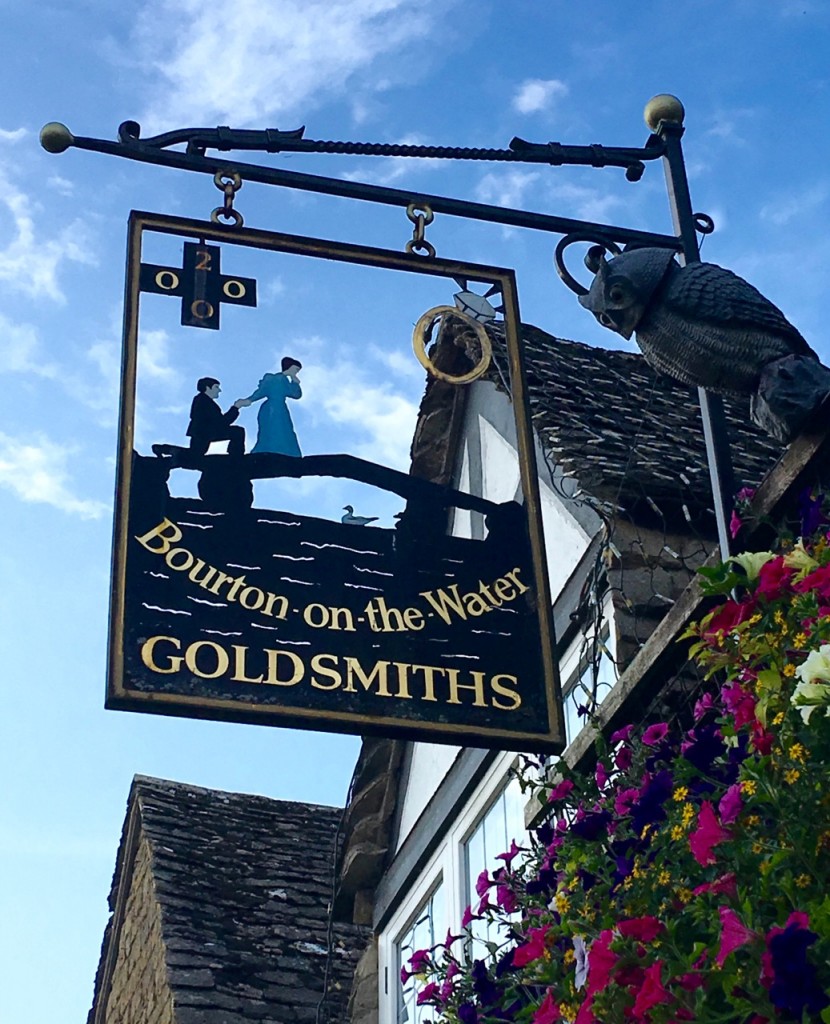 A tradesman's sign for the town goldsmith. ©Laurel Kallenbach