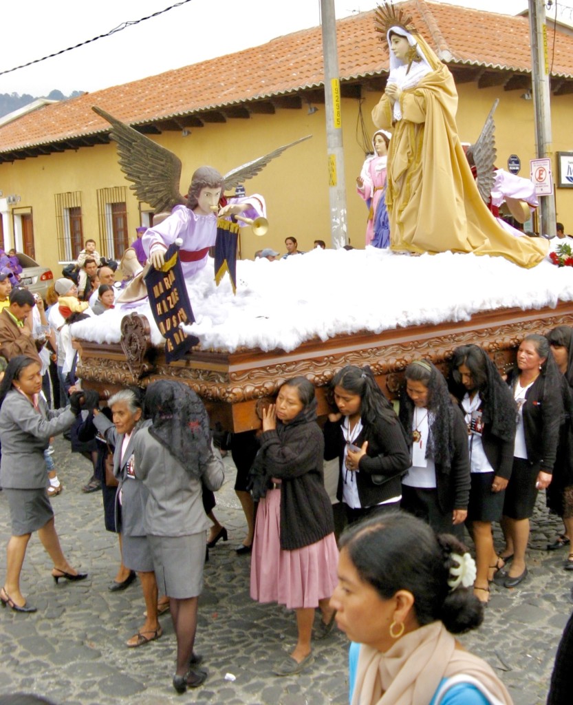 These women are carrying a float during a Holy Week procession in Antigua, Guatemala. ©Laurel Kallenbach